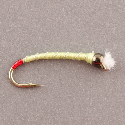 TW BB UT RED BUTT CHIRONOMID Watery Olive Silver Rib thumbnail